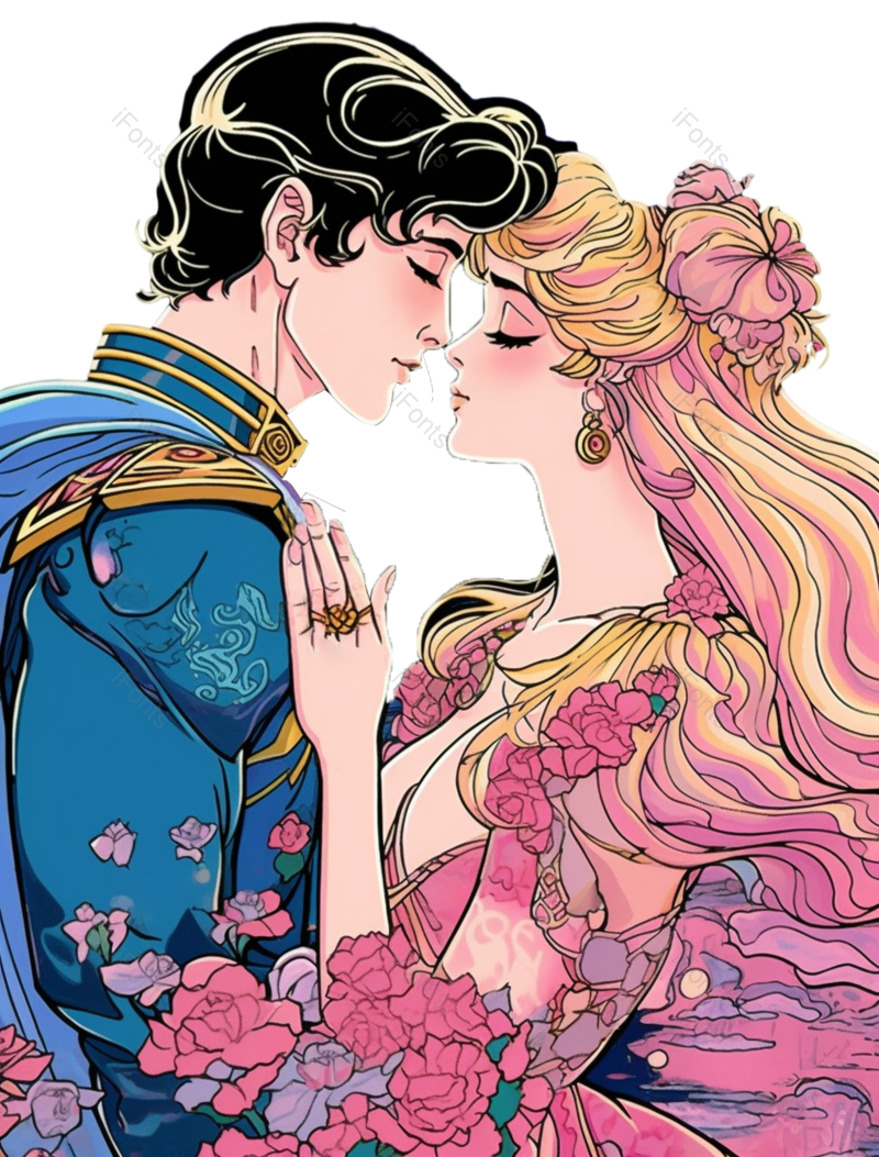 卡通图片,牵手元素,插画PNG,女人免抠素材